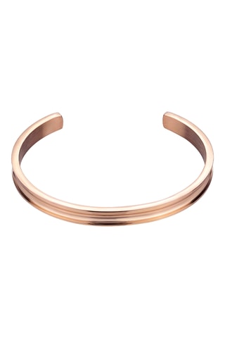 Cofanetto orologio al quarzo placcato Ion oro rosa e diamanti e bracciale bangle Florence