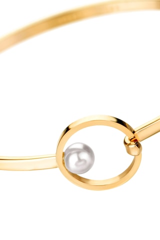 Cofanetto orologio al quarzo placcato Ion oro giallo e diamante e bracciale bangle Cléophée