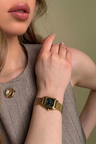 Cofanetto orologio al quarzo e bracciale in acciaio Royale - Dorato