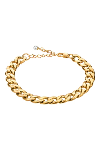 Cofanetto orologio al quarzo placcato Ion oro giallo, madreperla e diamante e bracciale gourmette Marie Rose