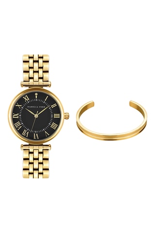 Cofanetto orologio al quarzo e bracciale bangle in acciaio Colette - Dorato