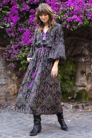 Robe longue Paola - Noir