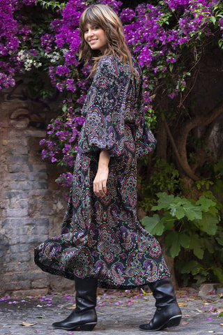 Robe longue Paola - Noir