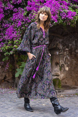 Robe longue Paola - Noir