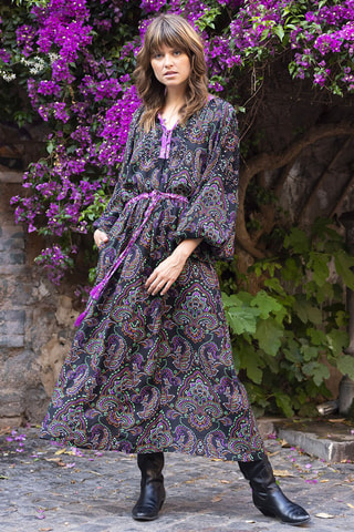 Robe longue Paola - Noir