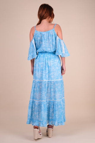 Robe longue - Blanc et bleu