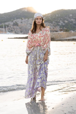 Robe longue - Violet et rose
