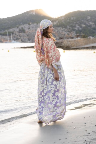 Robe longue - Violet et rose