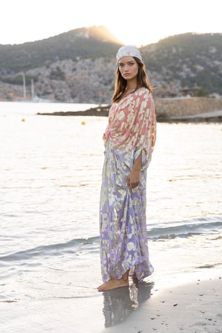 Robe longue - Violet et rose