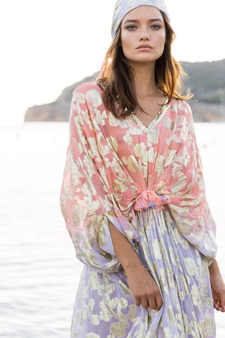 Robe longue - Violet et rose