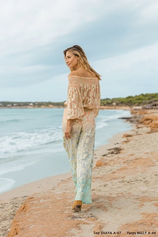 Pantalon tie and dye Belly - Bleu et marron