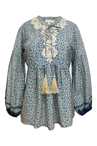 Blouse Divina - Blanc et bleu