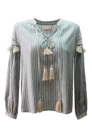 Blouse Lylla - Blanc et bleu