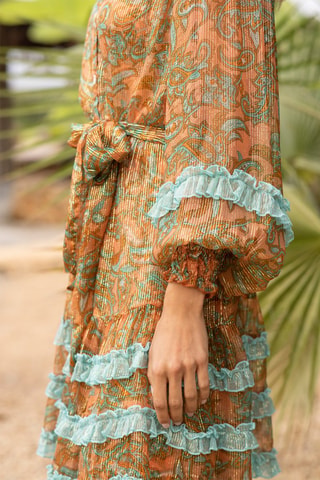 Robe chemise Agua - Bleu et orange