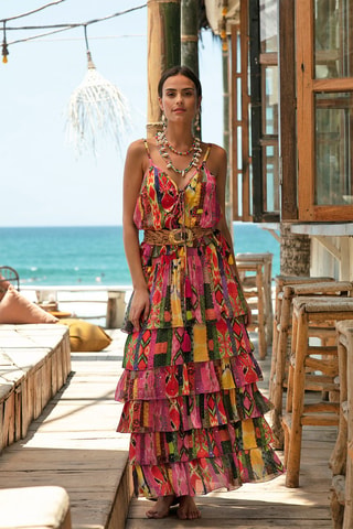 Caraco Cynera - Vert, jaune et rose