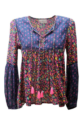 Blouse - Bleu et rose
