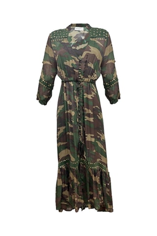 Robe longue Sahara - Vert et marron