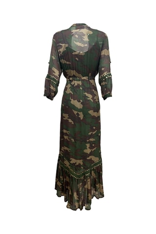 Robe longue Sahara - Vert et marron