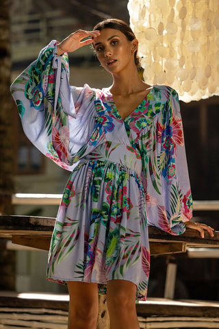 Robe patineuse Falone - Vert, violet et rose