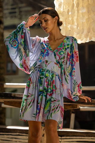 Robe patineuse Falone - Vert, violet et rose