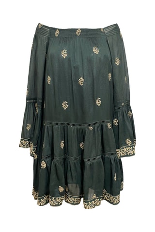 Robe courte Shine - Beige et vert