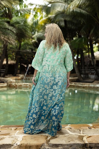 Caftan tie and dye Phoebe - Bleu