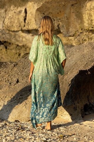 Caftan tie and dye Phoebe - Bleu