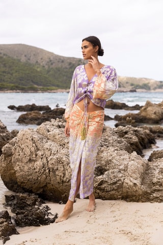 Jupe longue - Orange et violet
