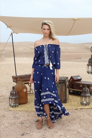 Blouse Gallery - Blanc et bleu