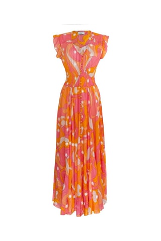 Robe longue - Orange et rose