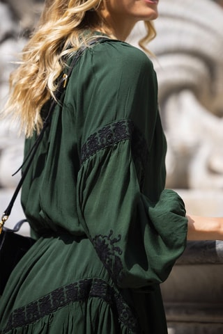 Robe courte Dina - Noir et vert