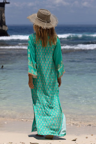 Caftan Lizzy - Bleu et orange