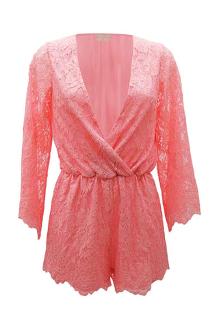 Combishort en dentelle - Orange