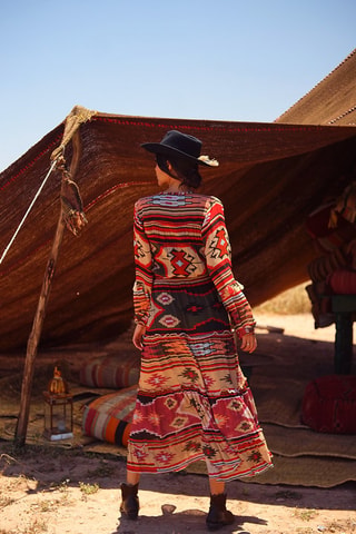 Robe longue Kilim - Rouge