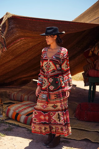 Robe longue Kilim - Rouge