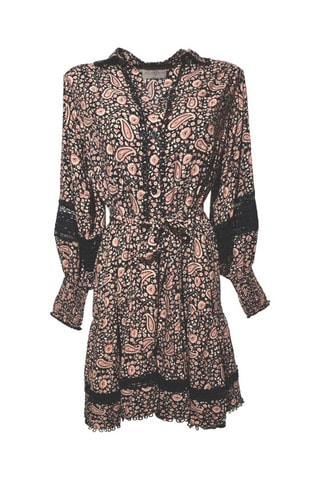 Robe courte Chloe - Noir et rose