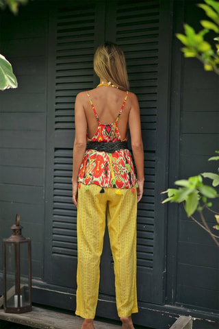 Pantalon Jahia - Jaune et gris