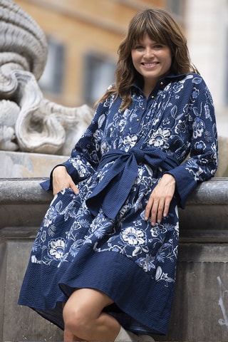 Robe courte Viola - Blanc et bleu