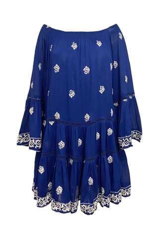 Robe courte Shine - Blanc et bleu