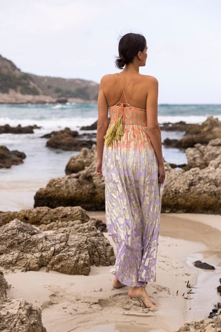 Robe longue - Violet et rose