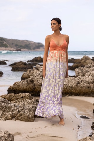 Robe longue - Violet et rose