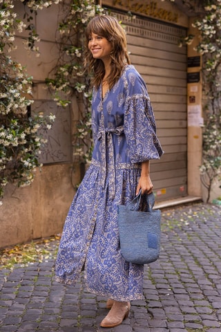 Robe longue Isabela - Bleu