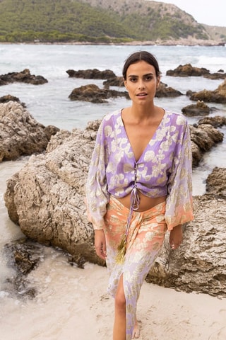 Crop top - Violet et rose