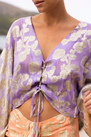 Crop top - Violet et rose