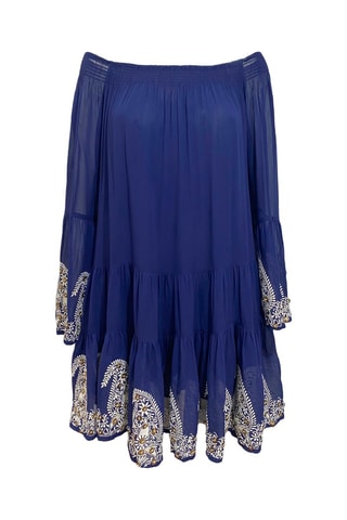 Robe courte Girly - Blanc et bleu