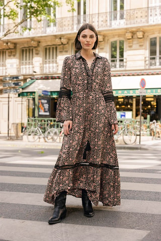 Robe longue Valentine - Noir