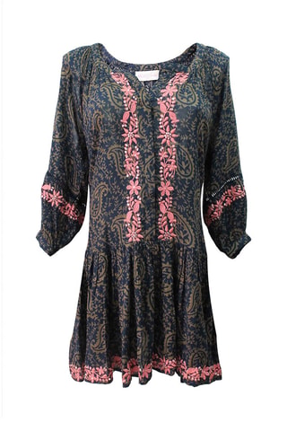 Robe courte Darling - Noir, marron et rose