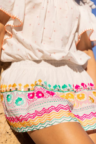 Robe patineuse Flirt - Blanc, orange et rose