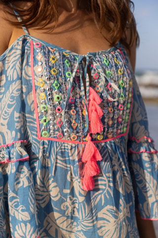 Robe droite Joe - Blanc, violet et rose