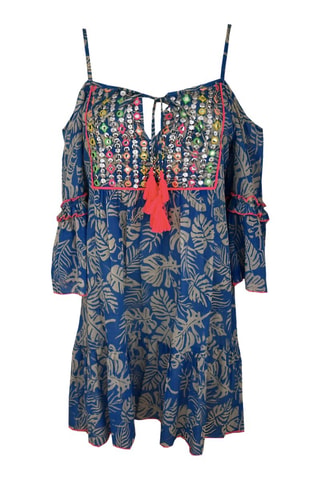 Robe droite Joe - Blanc, violet et rose